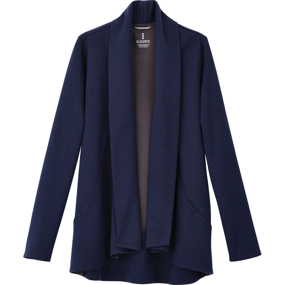 Equinox Shawl Collar Knit Cardigan for Women Transfer - Metro Blue Heather - Front Flat