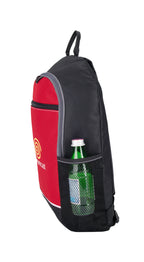 Essence Polyester Backpack with Front Zip Pocket Transfer - Red - View 2