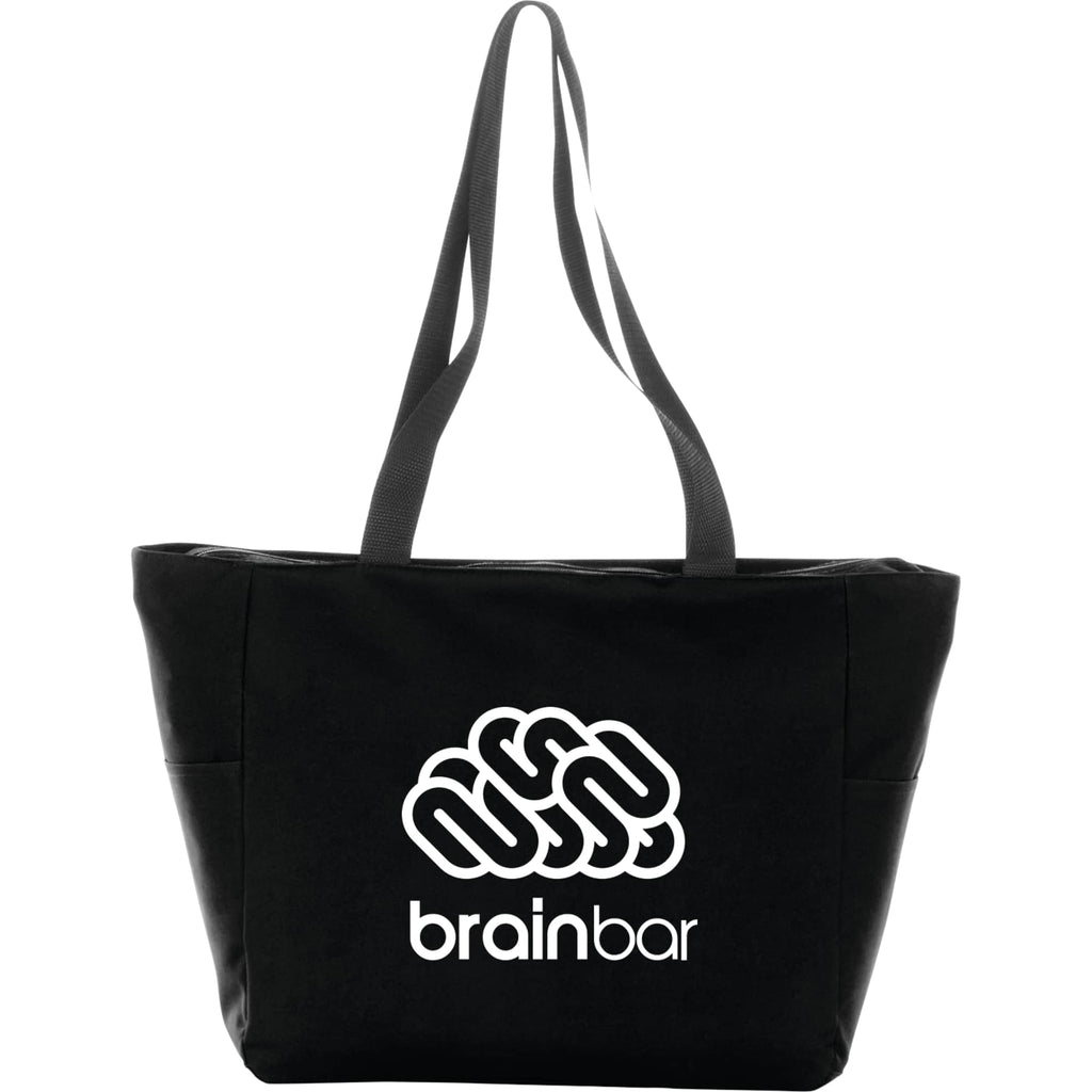 Essential Convention Tote with Zip Top - Black - Front