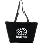 Essential Convention Tote with Zip Top Embroidery - Black - Front