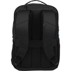 Essential Recycled Travel Backpack with Flat-Opening Main Embroidery - Black - Back