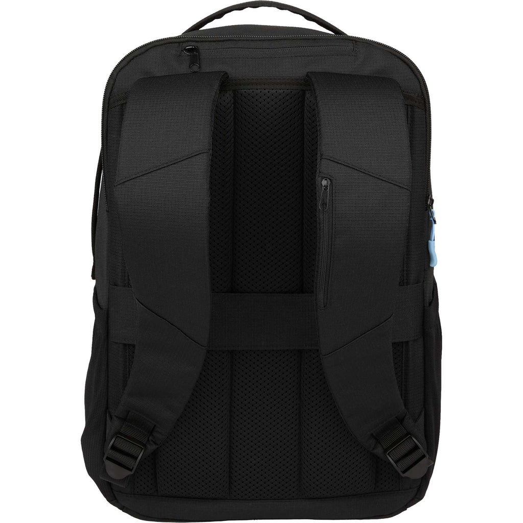 Essential Recycled Travel Backpack with Flat-Opening Main Transfer - Black - Back