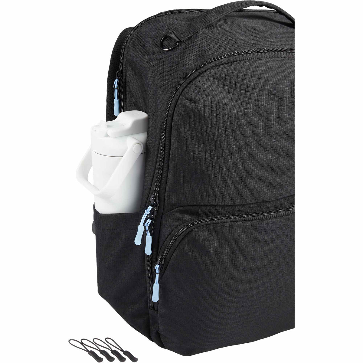 Essential Recycled Travel Backpack with Flat-Opening Main Transfer - Black - Detail 4