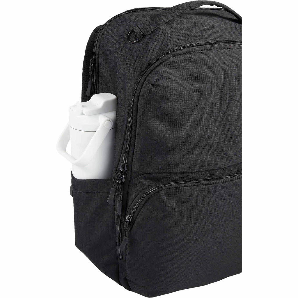 Essential Recycled Travel Backpack with Flat-Opening Main Transfer - Black - Detail 5