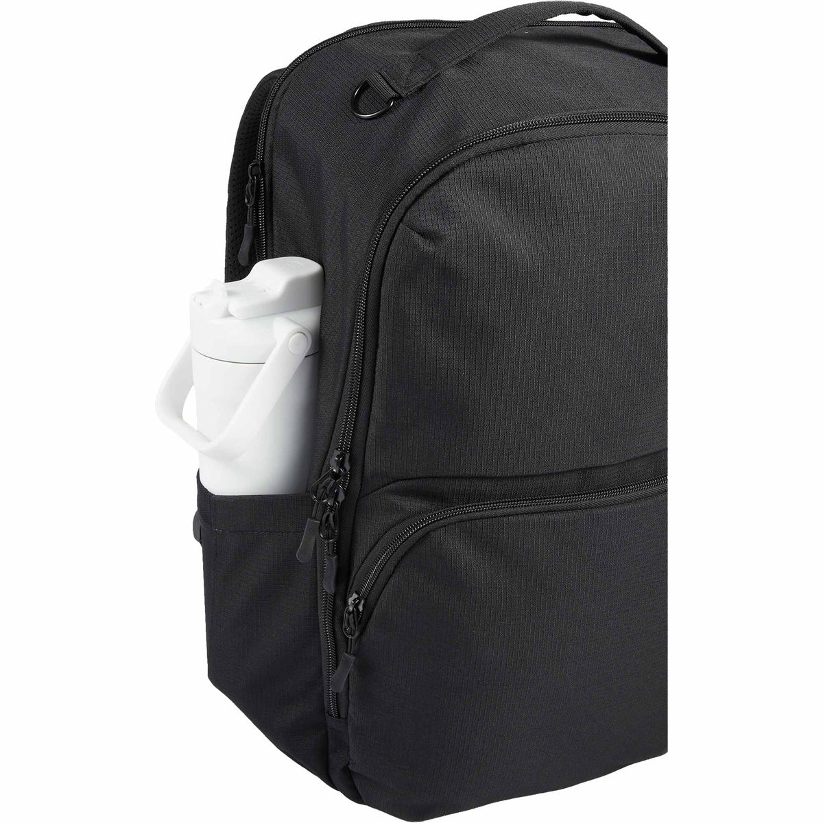 Essential Recycled Travel Backpack with Flat-Opening Main Transfer - Black - Detail 5