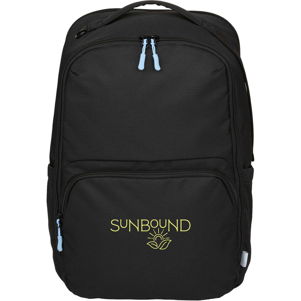 Essential Recycled Travel Backpack with Flat-Opening Main Transfer - Black - Front