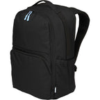 Essential Recycled Travel Backpack with Flat-Opening Main Transfer - Black - Left Angle