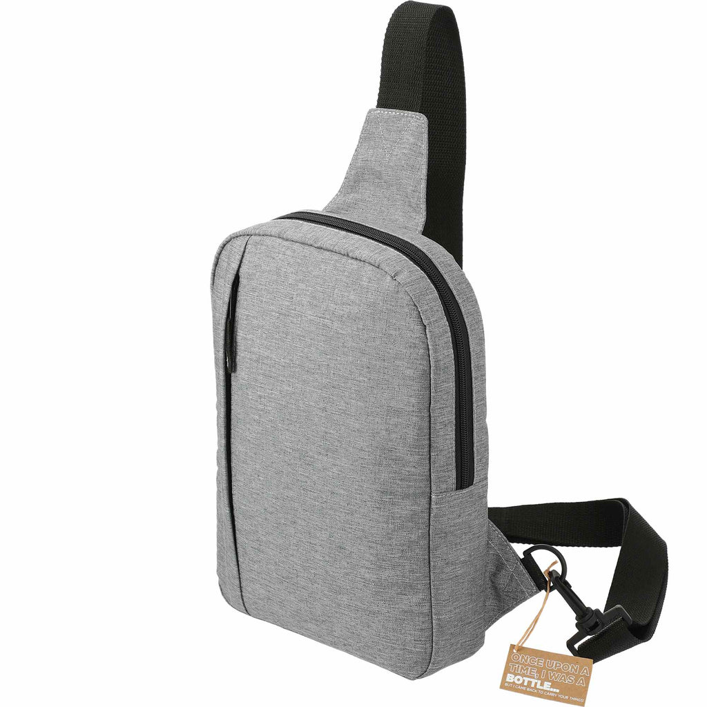 Essentials Insulated Sling Bag in Recycled Polyester Embroidery - Graphite - Left Angle 2