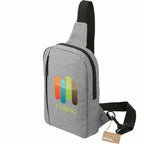 Essentials Insulated Sling Bag in Recycled Polyester Embroidery - Graphite - Left Angle