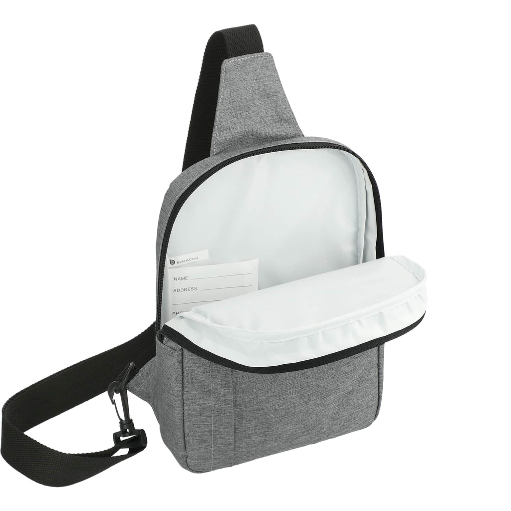 Essentials Insulated Sling Bag in Recycled Polyester Embroidery - Graphite - Right Angle 2