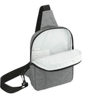 Essentials Insulated Sling Bag in Recycled Polyester Embroidery - Graphite - Right Angle 2