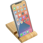 Estand Bamboo Phone and Tablet Stand with Two Slots Full Color - Natural - Right Angle 2