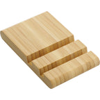 Estand Bamboo Phone and Tablet Stand with Two Slots Full Color - Natural - Right Angle 5