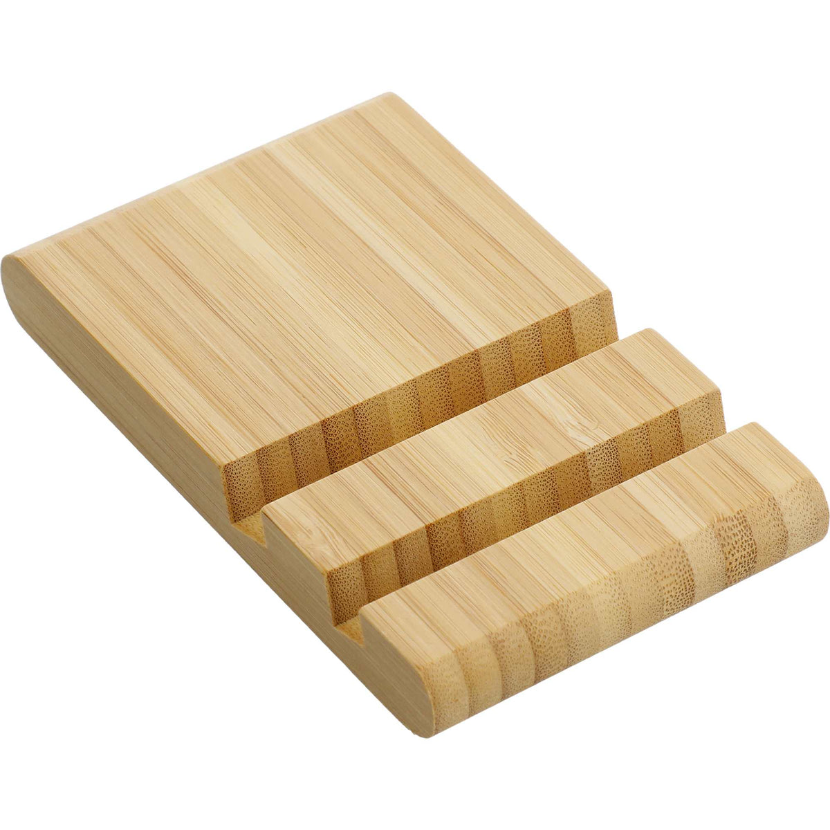 Estand Bamboo Phone and Tablet Stand with Two Slots Full Color - Natural - Right Angle 5