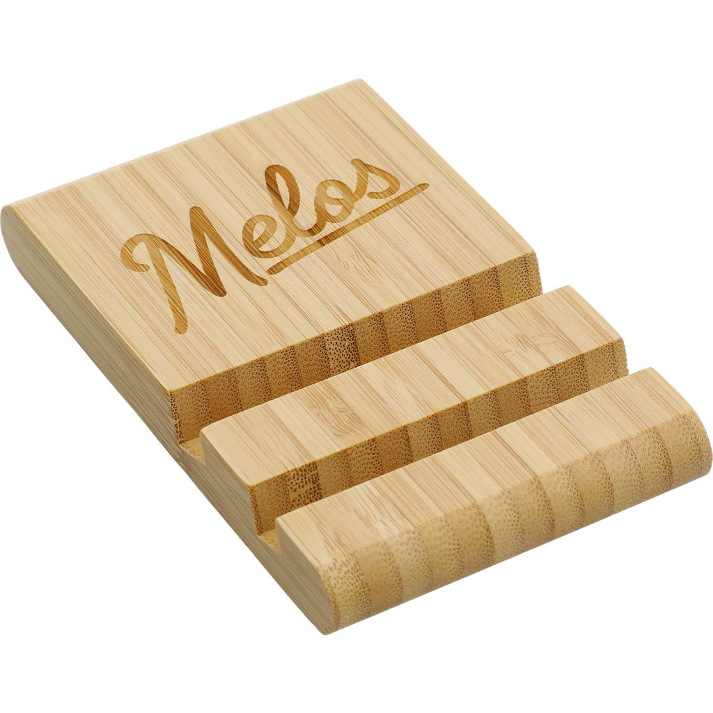 Estand Bamboo Phone and Tablet Stand with Two Slots Full Color - Natural - Right Angle