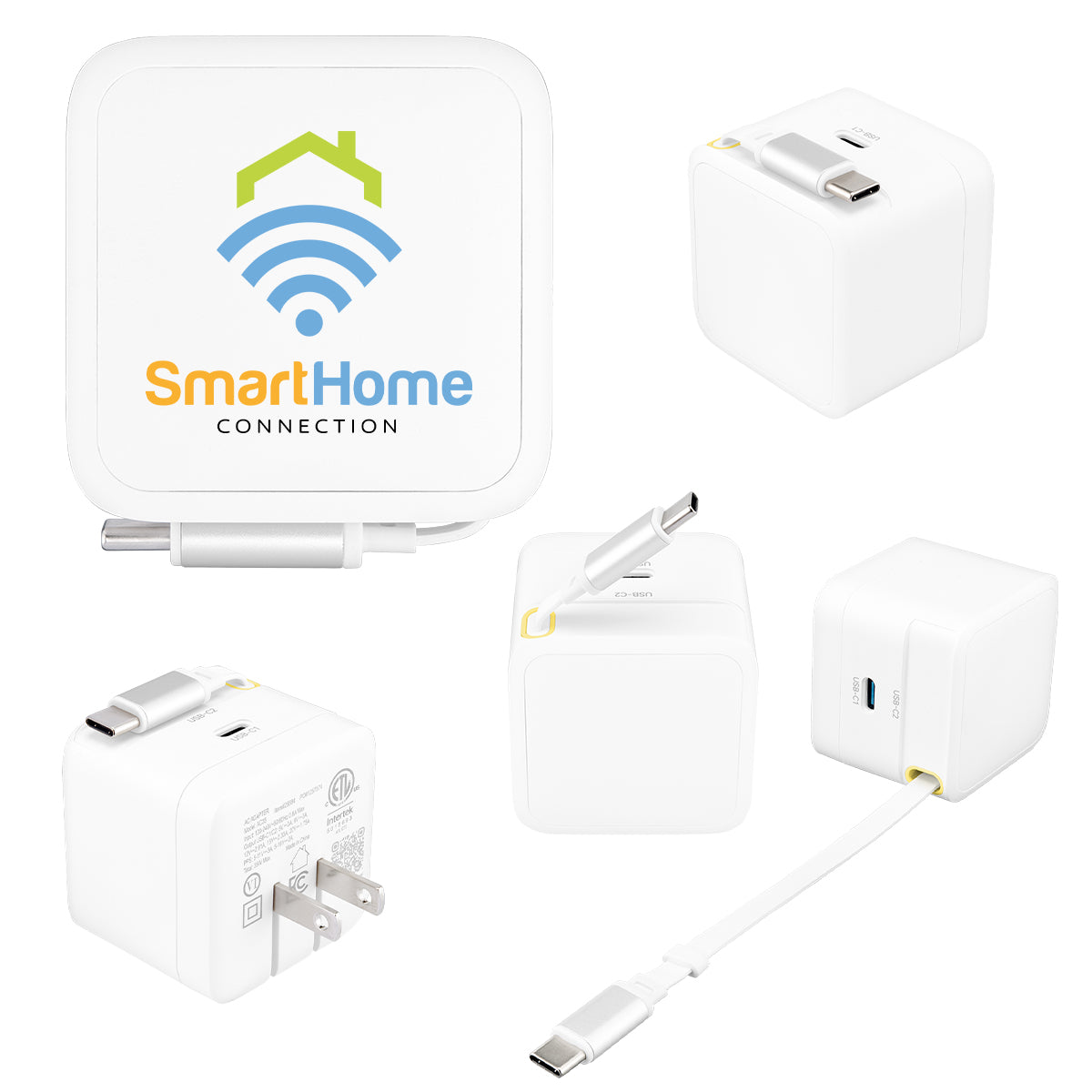 ETL Listed A/C Adapter with Retractable Cable, 35W