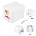 ETL Listed Wall Charger with Retractable Cable, 70W