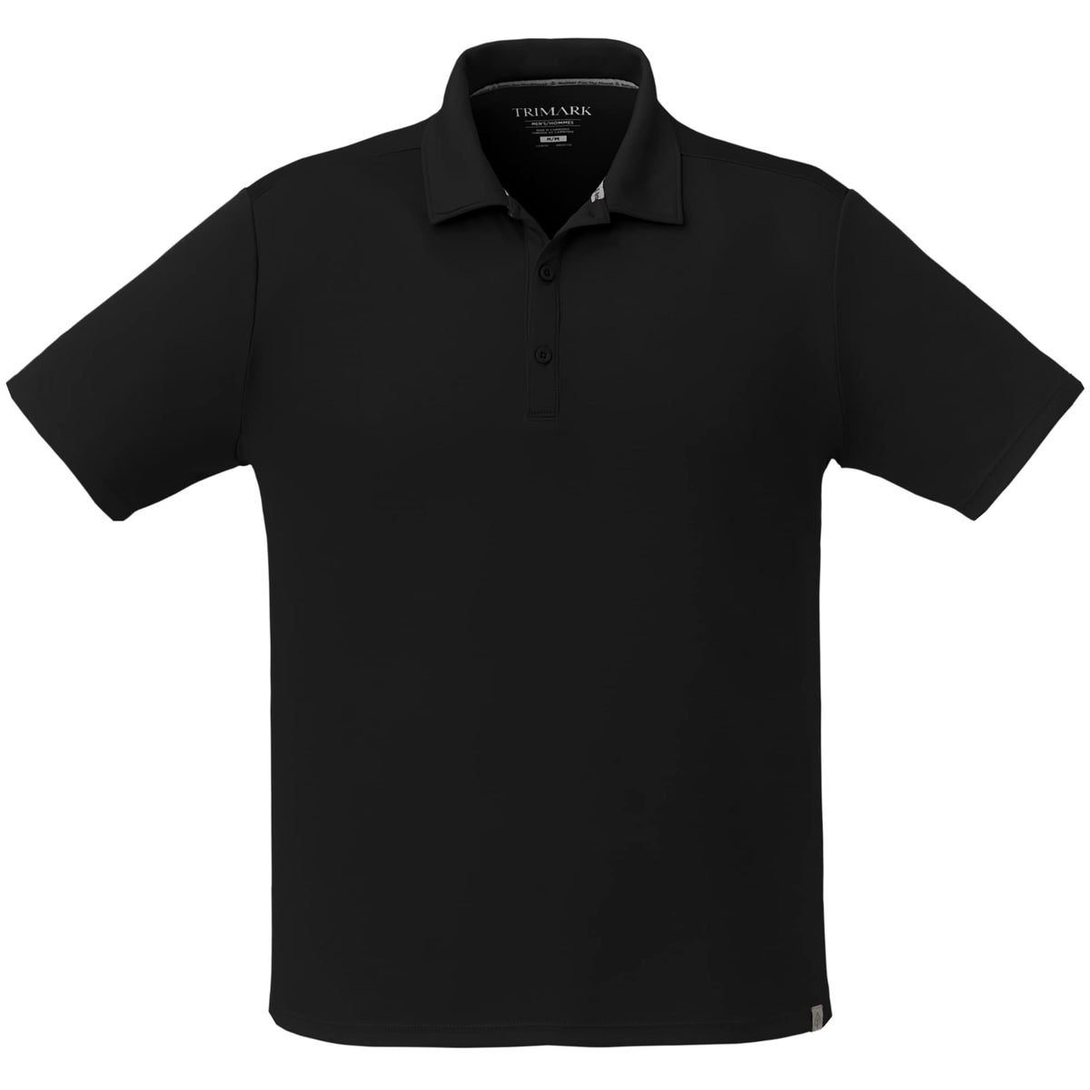 Evans Eco Recycled Performance Polo for Men Debossing - Black - Front