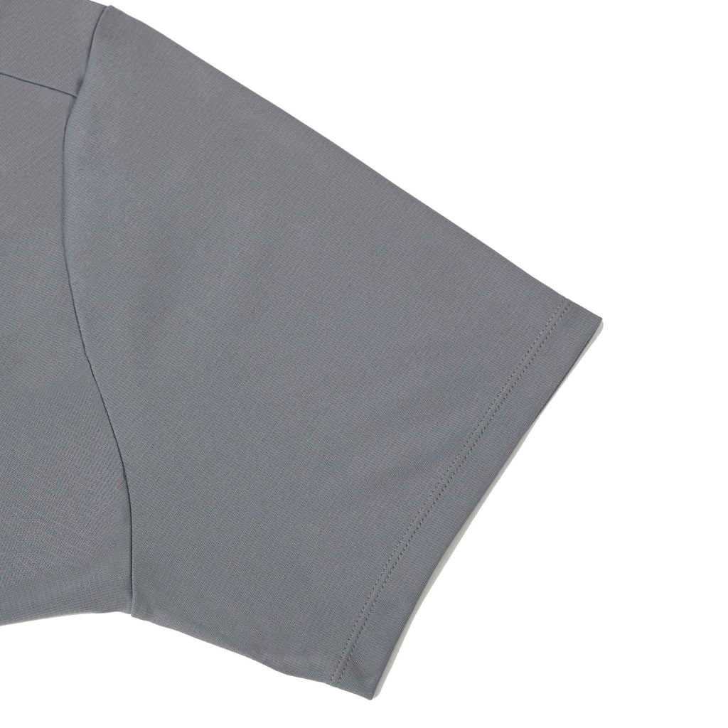 Evans Eco Recycled Performance Polo for Men Debossing - Steel Grey - Detail Sleeve