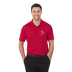 Evans Eco Recycled Performance Polo for Men Debossing - Team Red - Front On Model