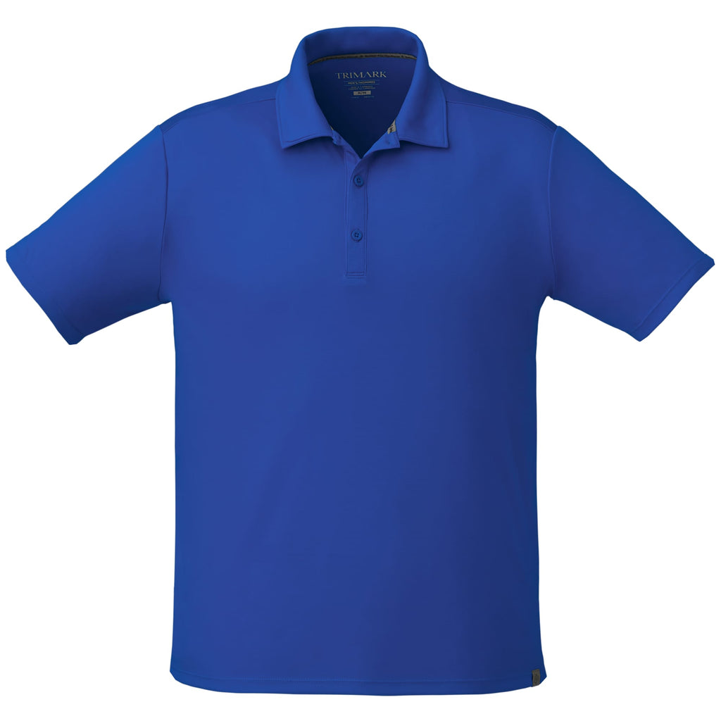 Evans Eco Recycled Performance Polo for Men Embroidery - New Royal - Front