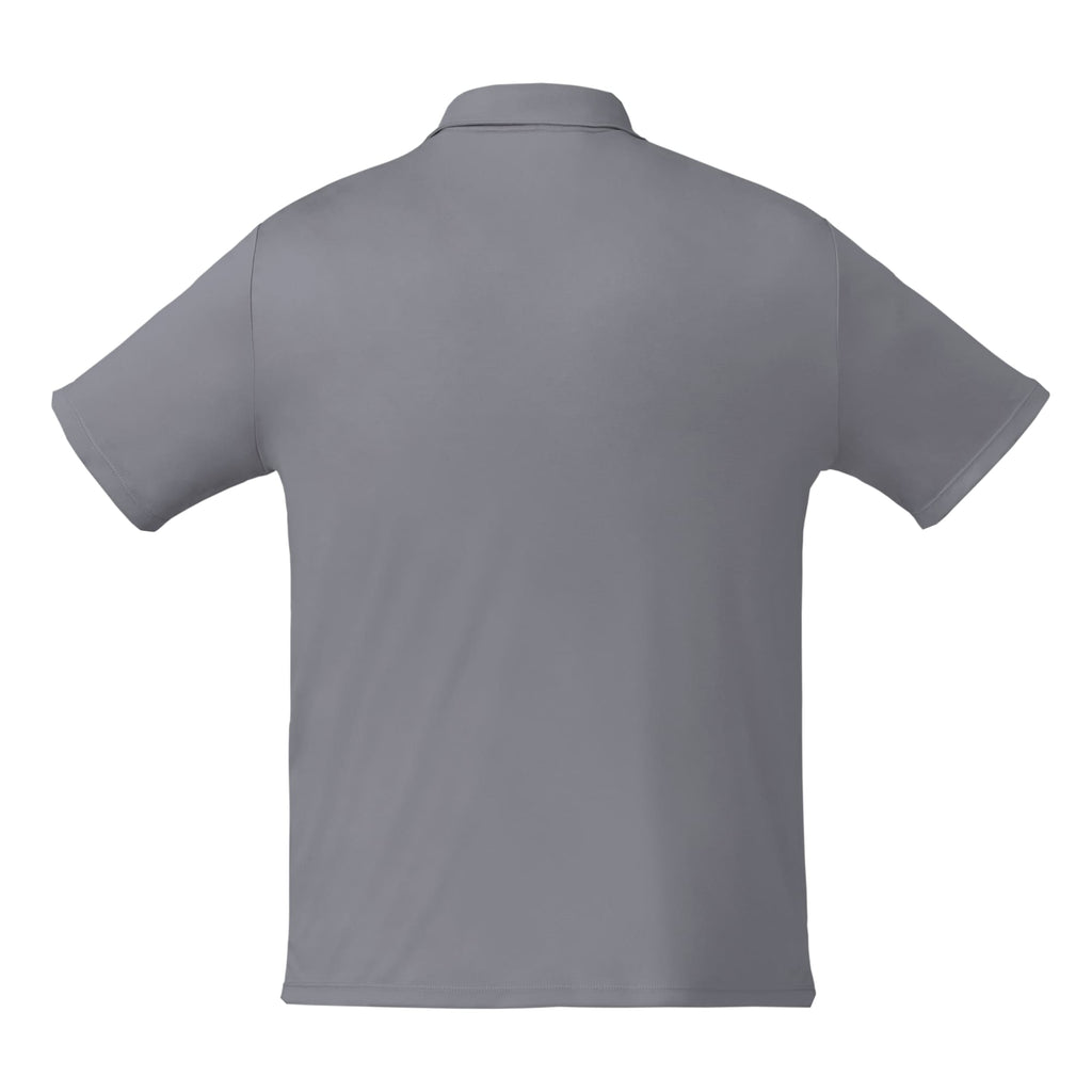 Evans Eco Recycled Performance Polo for Men Laser Engraving - Steel Grey - Back