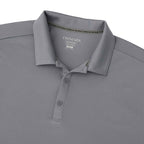 Evans Eco Recycled Performance Polo for Men Laser Engraving - Steel Grey - Detail Collar