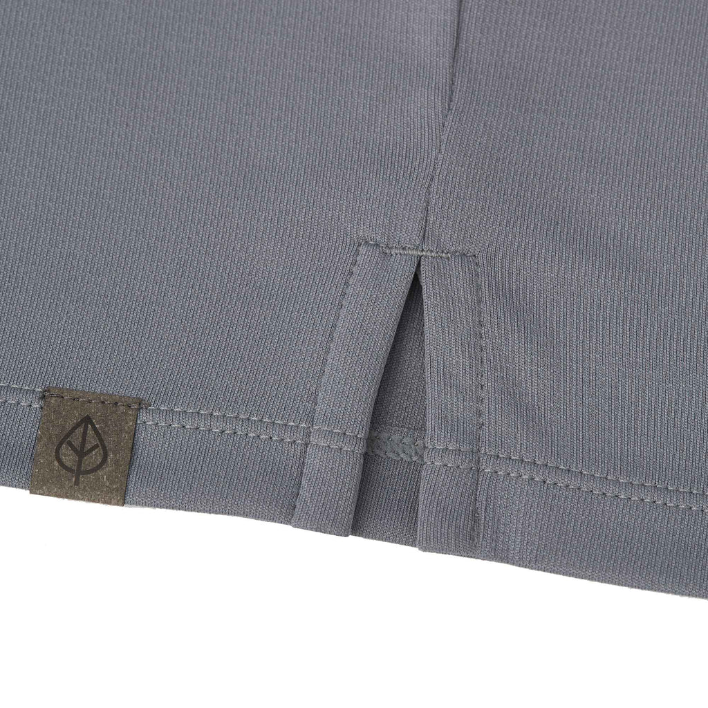 Evans Eco Recycled Performance Polo for Men Laser Engraving - Steel Grey - Detail Hem