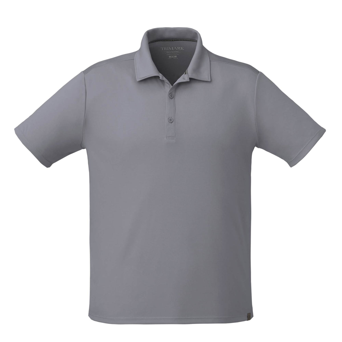 Evans Eco Recycled Performance Polo for Men Laser Engraving - Steel Grey - Front
