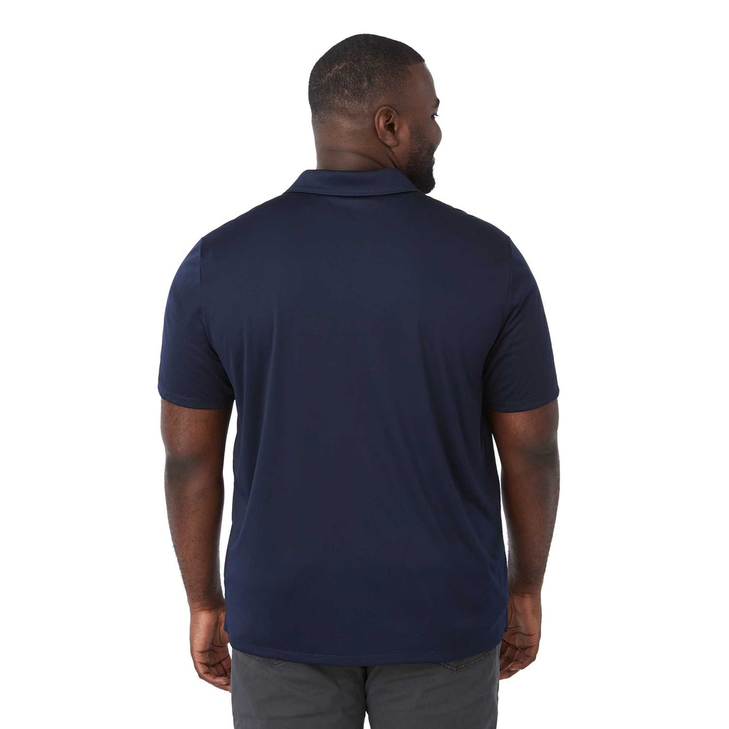 Evans Eco Recycled Performance Polo for Men Transfer - Navy - Back On Model