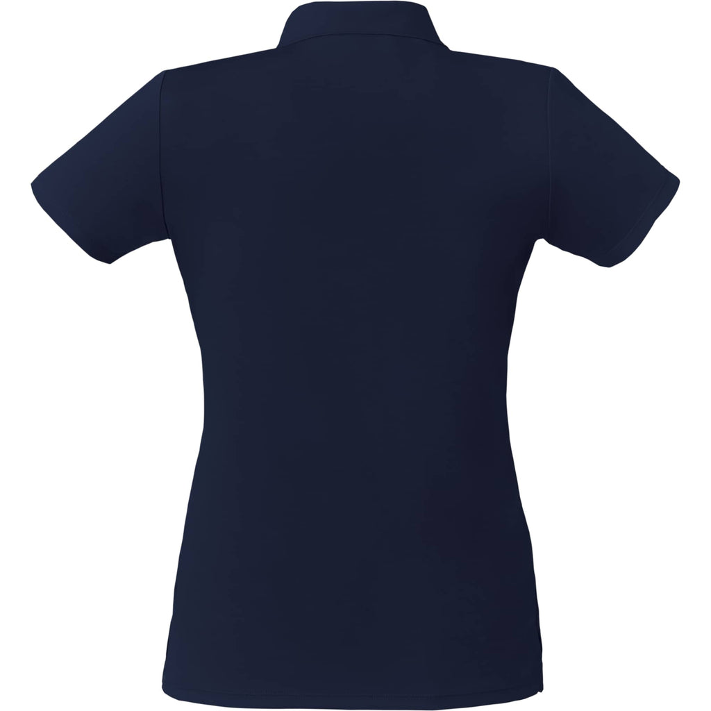 Evans Eco Recycled Polyester Polo for Women Debossing - Navy - Back