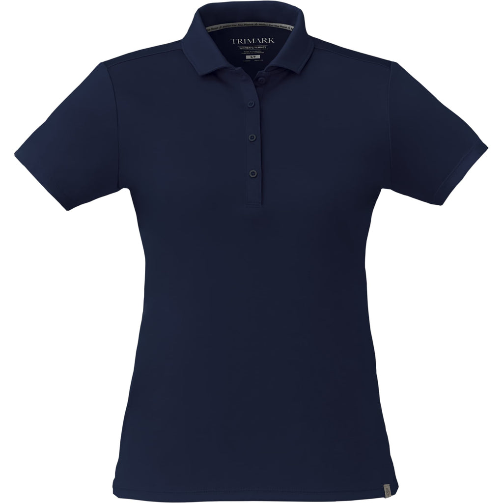 Evans Eco Recycled Polyester Polo for Women Debossing - Navy - Front