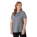 Evans Eco Recycled Polyester Polo for Women Debossing - Steel Grey - On Model Front