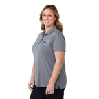 Evans Eco Recycled Polyester Polo for Women Debossing - Steel Grey - On Model Left Angle