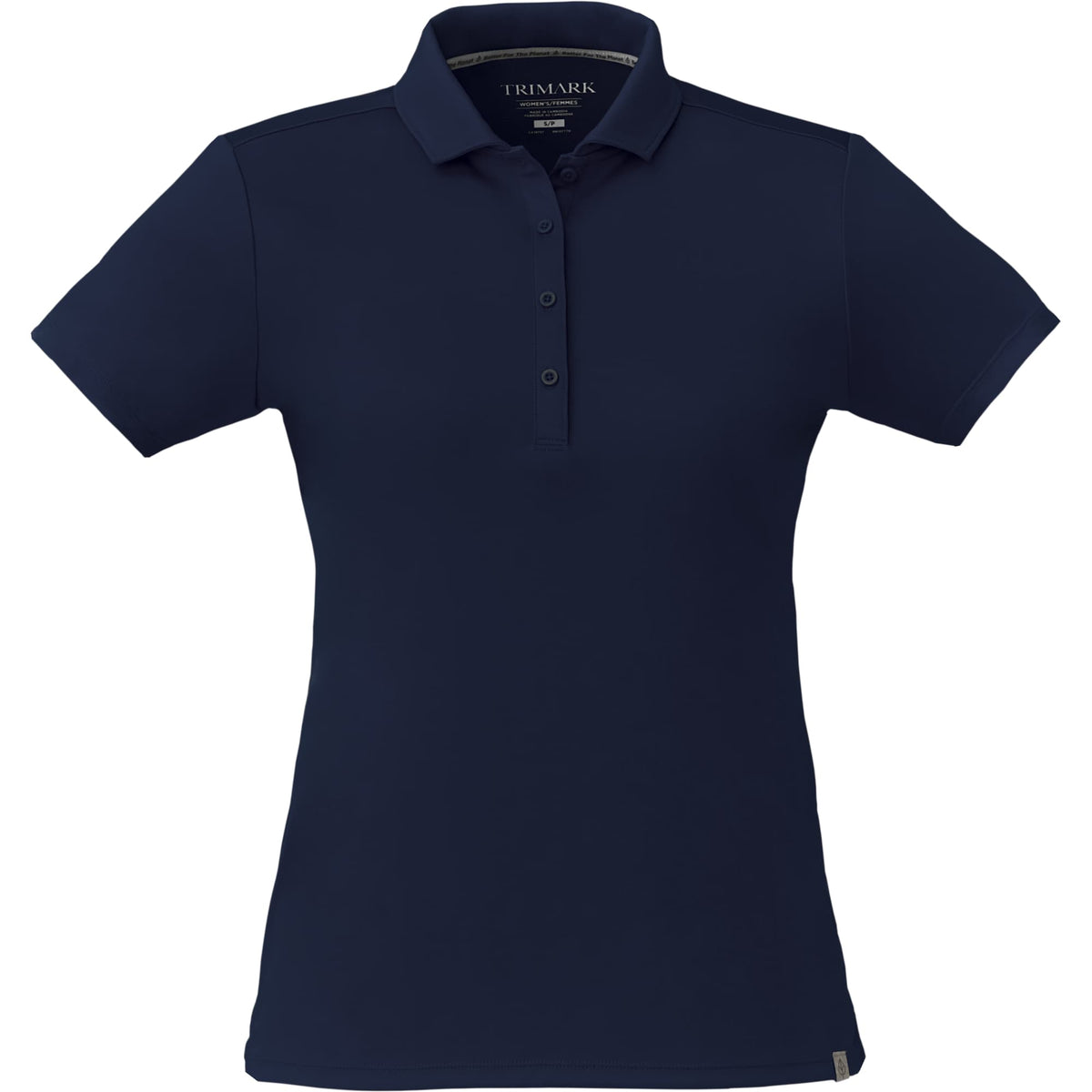 Evans Eco Recycled Polyester Polo for Women Laser Engraving - Navy - Front