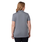Evans Eco Recycled Polyester Polo for Women Laser Engraving - Steel Grey - On Model Back