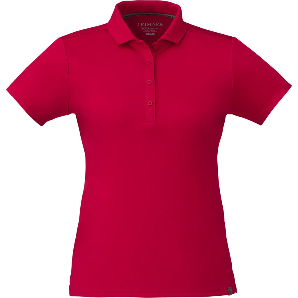 Evans Eco Recycled Polyester Polo for Women Laser Engraving - Team Red - Front