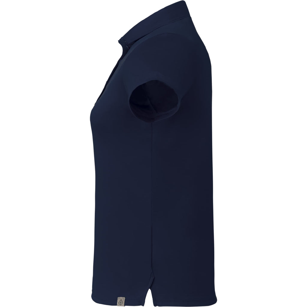 Evans Eco Recycled Polyester Polo for Women Transfer - Navy - Left Side