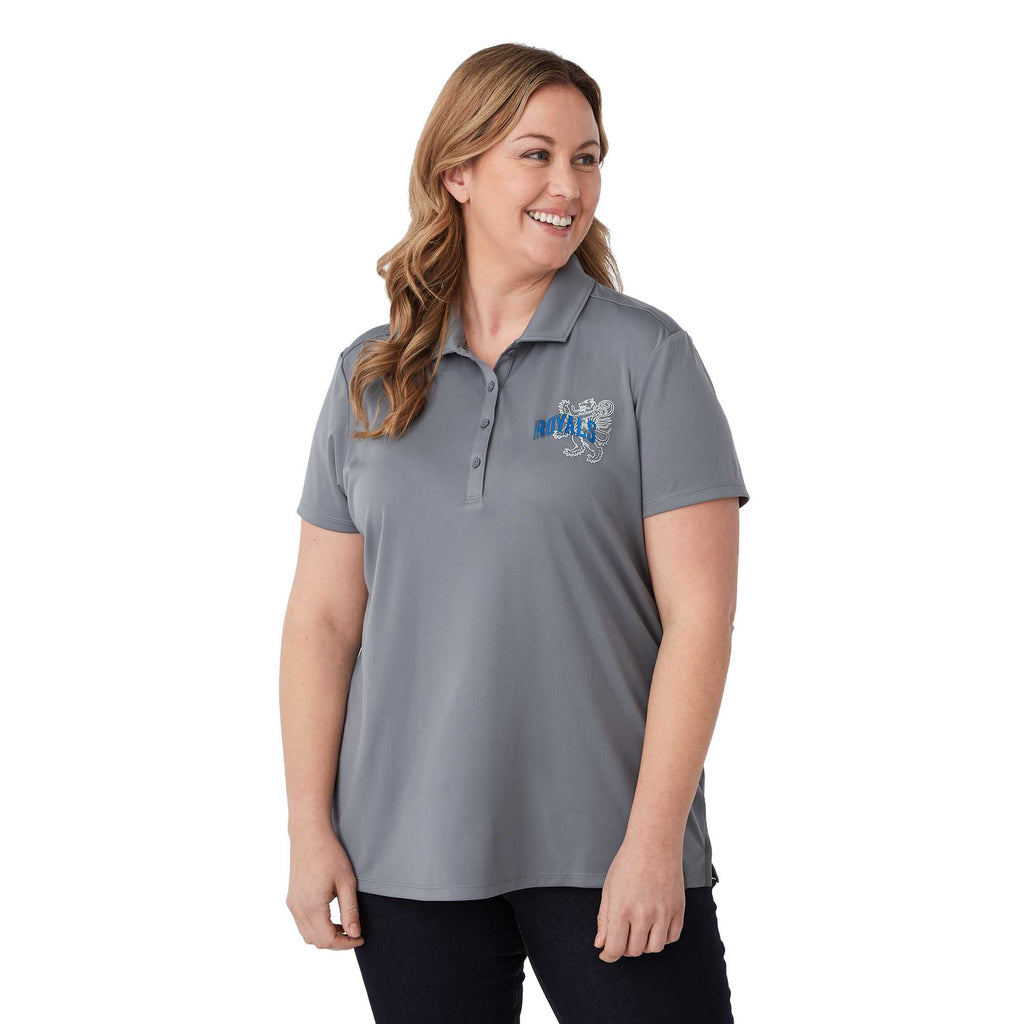 Evans Eco Recycled Polyester Polo for Women Transfer - Steel Grey - On Model Front