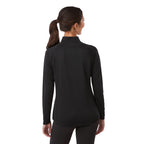 Evans Recycled Performance Half Zip for Women Debossing - Black - Back On Model
