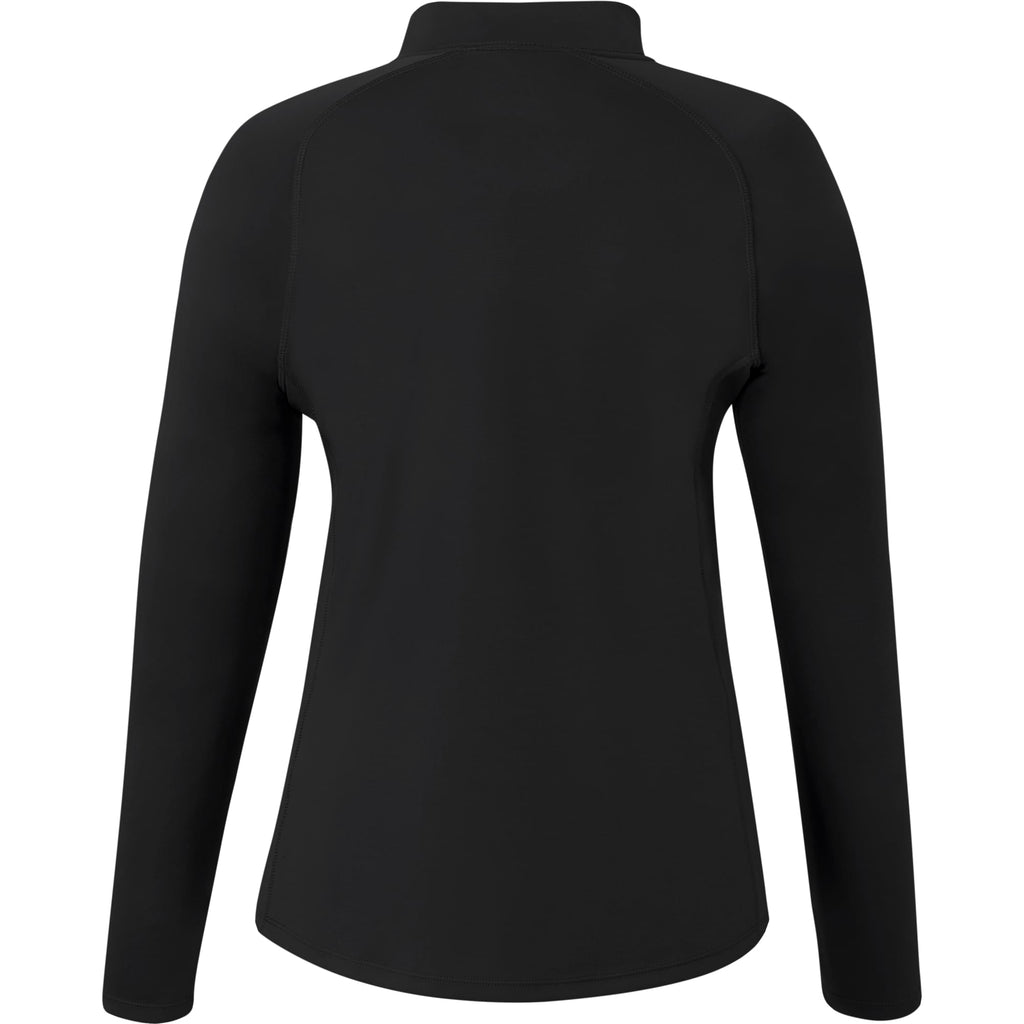 Evans Recycled Performance Half Zip for Women Debossing - Black - Back