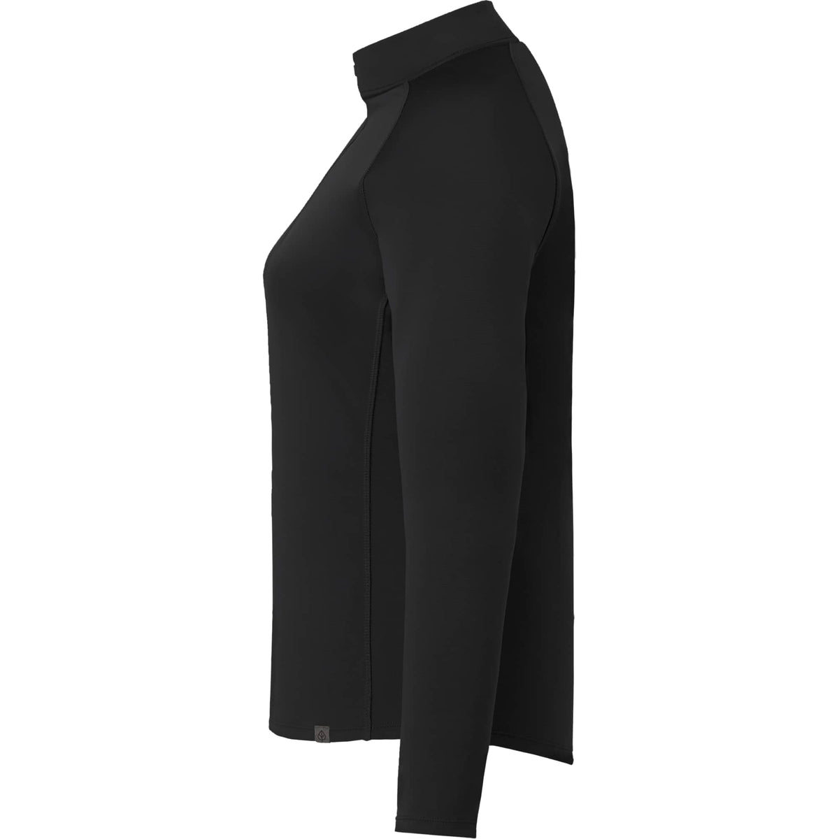 Evans Recycled Performance Half Zip for Women Debossing - Black - Left Side