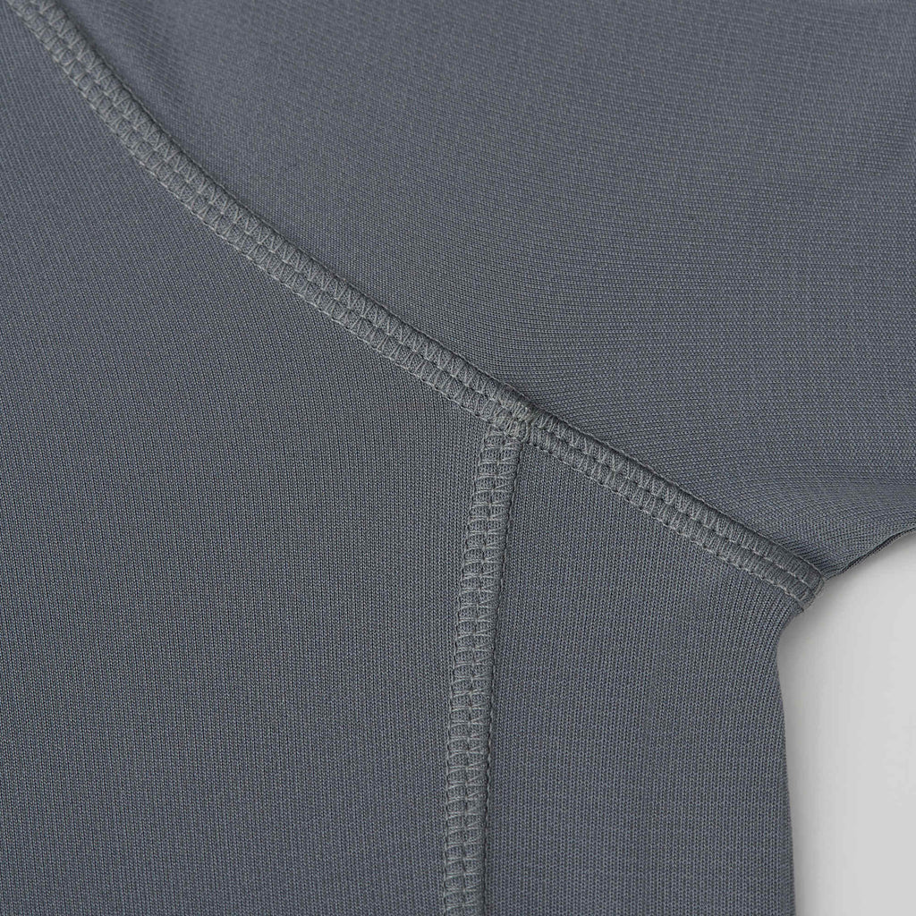 Evans Recycled Performance Half Zip for Women Debossing - Steel Grey - Detail