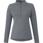 Evans Recycled Performance Half Zip for Women Debossing - Steel Grey - Front