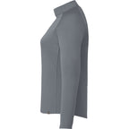 Evans Recycled Performance Half Zip for Women Debossing - Steel Grey - Left Side