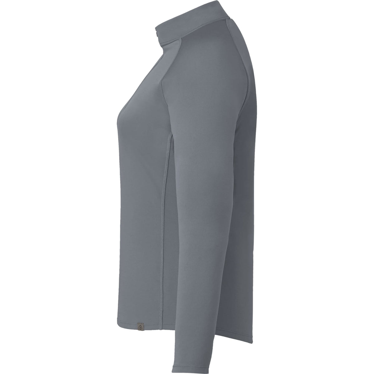 Evans Recycled Performance Half Zip for Women Laser Engraving - Steel Grey - Left Side