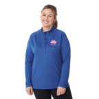 Evans Recycled Performance Half Zip for Women Transfer - New Royal - Front On Model