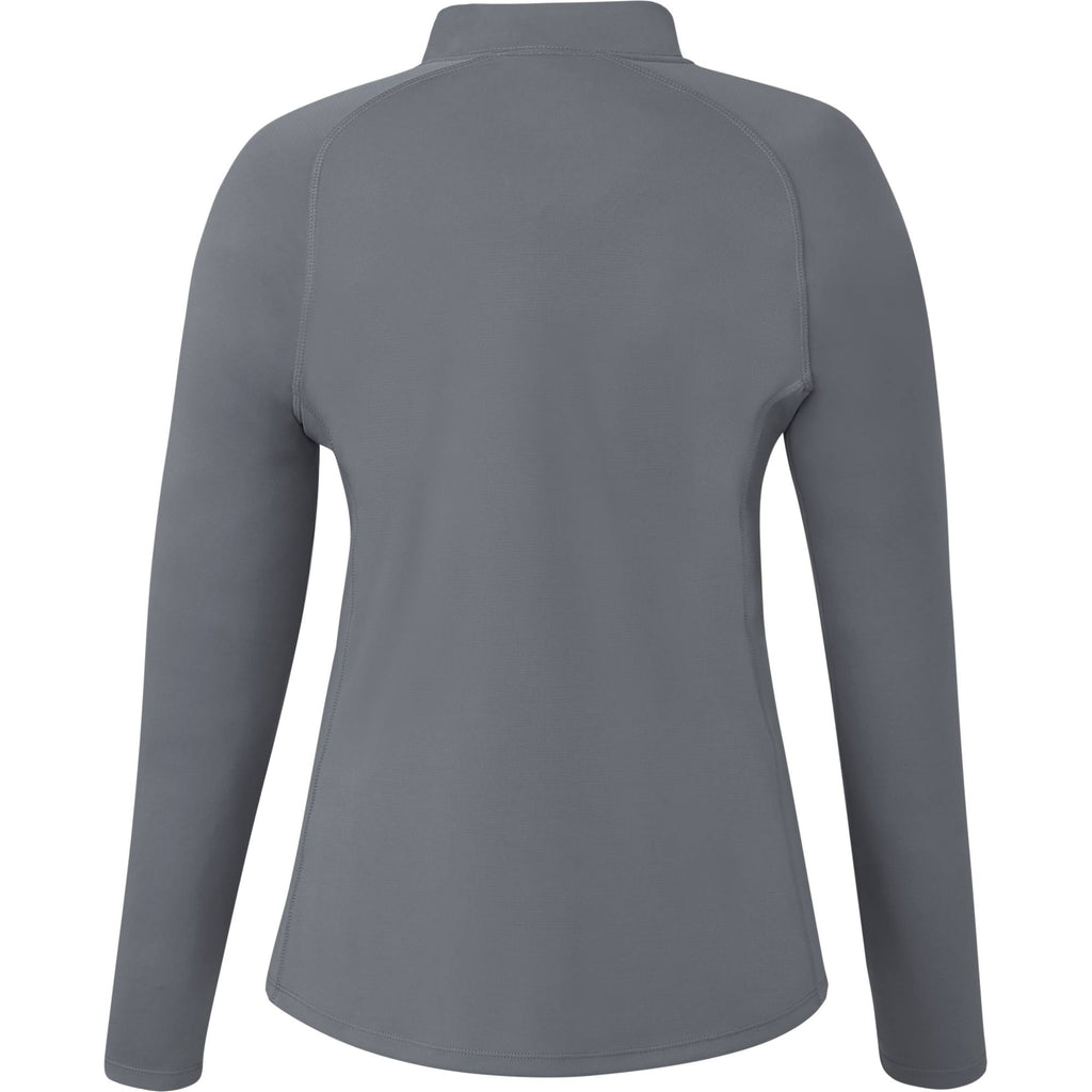Evans Recycled Performance Half Zip for Women Transfer - Steel Grey - Back