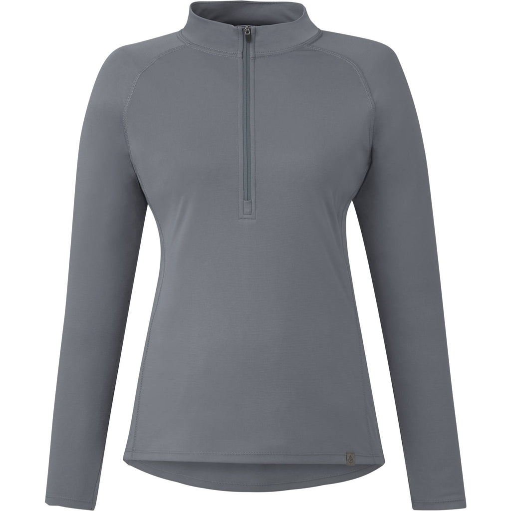 Evans Recycled Performance Half Zip for Women Transfer - Steel Grey - Front
