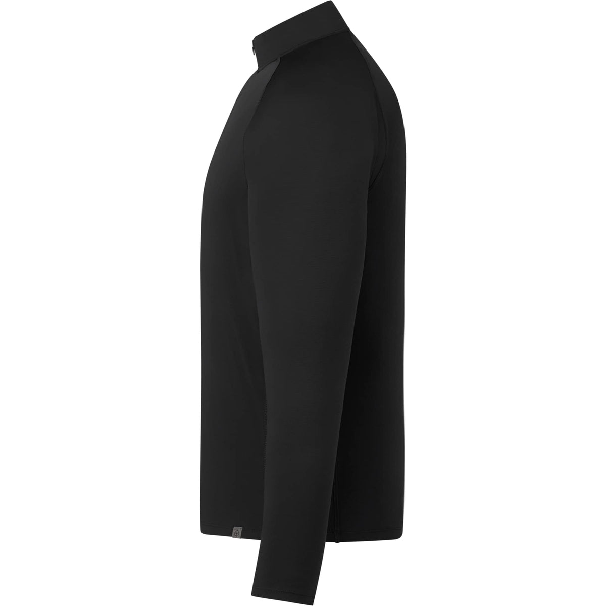 Evans Recycled Performance Quarter Zip for Men Laser Engraving - Black - Left Side
